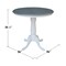 International Concepts Round 36 in Rd Top Ped Table, Counter Ht, White/Heather Gray, 36 W, 36 L, 35.1 in H, Wood K05-36RT-6B - alternate 3